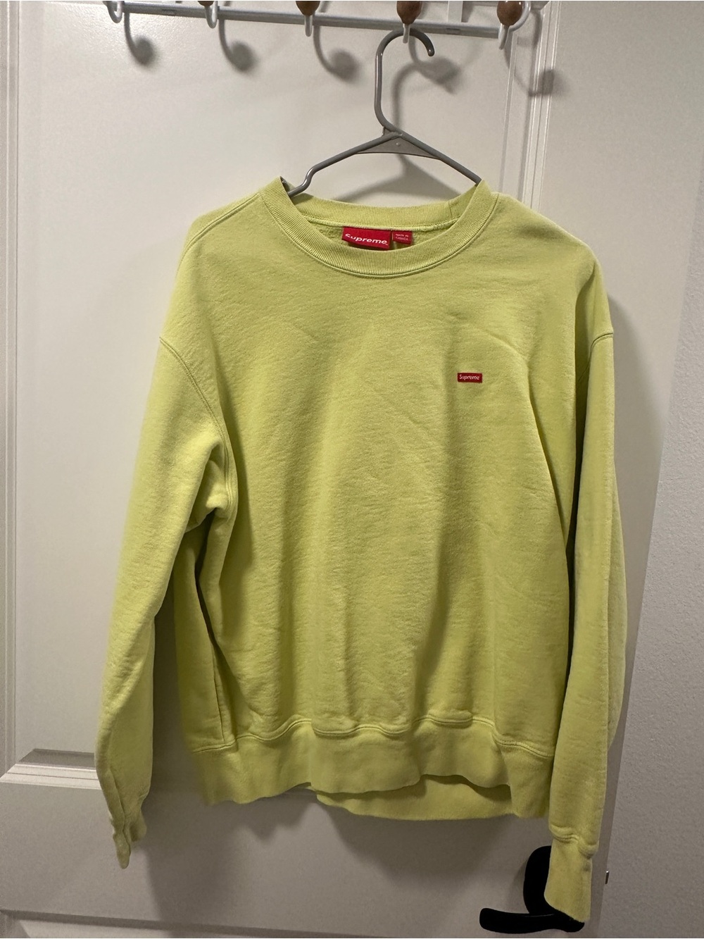 Supreme Small Box Logo Crewneck in Lime